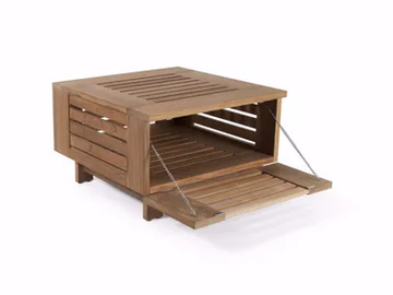 SKANÖR - Square teak garden side table with storage space by Skargaarden - view 2