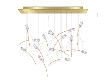 TULIP LINEAR - LED pendant lamp in brass and Lentiflex by Slamp - view 3