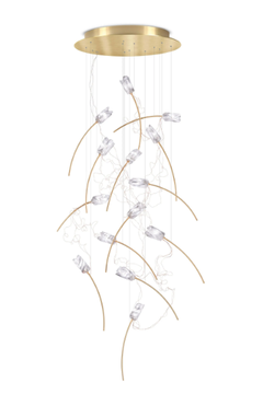 TULIP ROUND - LED pendant lamp in brass and Lentiflex by Slamp - view 3
