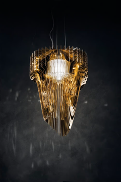 ARIA GOLD - LED Lentiflex® and Cristalflex® pendant lamp by Slamp - view 3