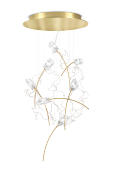 TULIP ROUND - LED pendant lamp in brass and Lentiflex by Slamp - view 2