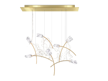 TULIP LINEAR - LED pendant lamp in brass and Lentiflex by Slamp - view 2