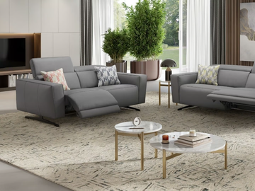 ALESSO - 3 seater sled base leather sofa by Sofanella - view 3