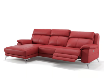 ALIANO - Leather sofa with chaise longue by Sofanella - view 2