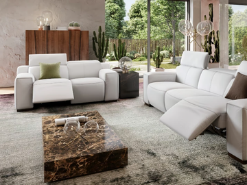 LORETO - 2 seater leather sofa by Sofanella - view 3