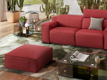 LORETO - Leather pouf by Sofanella - view 3