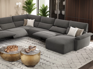 MERIDA - Corner fabric sofa with chaise longue by Sofanella - view 3