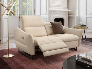 MODENA - 2 seater sled base leather sofa by Sofanella - view 3