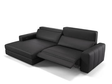 CAPRI - Leather sofa with chaise longue by Sofanella - view 2