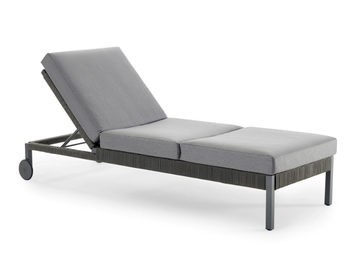 CLUB - Recliner fabric sun lounger with castors by Solpuri - view 2