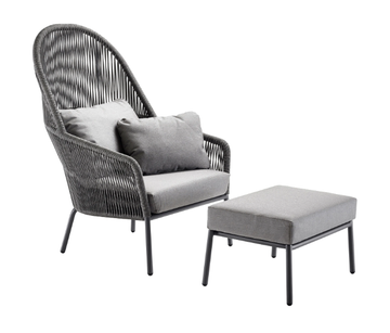 LOOP LOUNGE - Rectangular fabric garden footstool by Solpuri - view 3