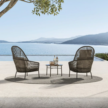 LOOP LOUNGE - High-back aluminium garden armchair with armrests by Solpuri - view 3