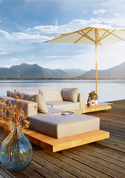 PLATEAU - Low square teak coffee table by Solpuri - view 3