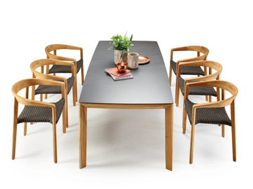 LODGE - Rectangular ceramic and teak dining table by Solpuri - view 3