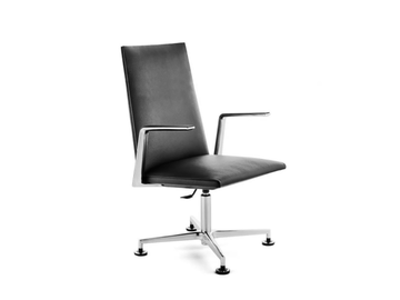 .LEPTOS L4101 - Leather office chair with armrests with 4-Spoke base by Spiegels - view 3