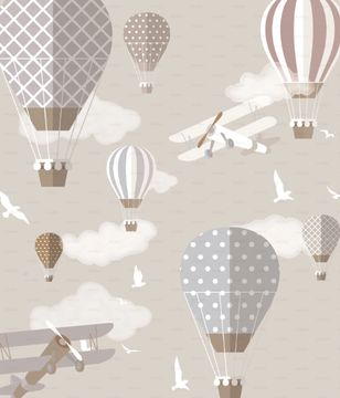 AIRPLANES AND BALLOONS - Landscape kids wallpaper by Studijo - view 3