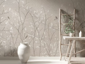 BIRDIES AND BRANCHES - Kids wallpaper with floral pattern by Studijo - view 2