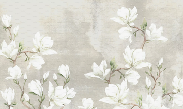 WHITE MAGNOLIA - Wallpaper with floral pattern by Studijo - view 3