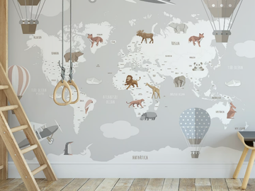 WORLD MAP - Motif kids wallpaper by Studijo - view 2
