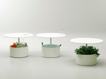 LAURA - Round metal bistro side table with flowerpot by Systemtronic - view 2