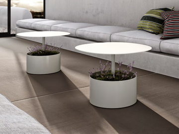 LAURA - Round metal bistro side table with flowerpot by Systemtronic - view 3