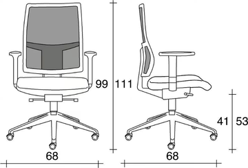 ALLYNET 1777 - Mesh office chair with castors with armrests with 5-Spoke base by TALIN - view 3