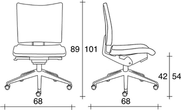 AVIAMID 3400 - Fabric office chair with castors with 5-Spoke base by TALIN - view 3