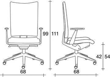 AVIAMID 3412 - Fabric office chair with castors with armrests with 5-Spoke base by TALIN - view 3