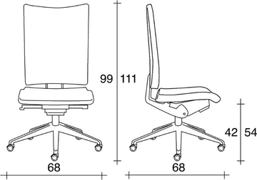 AVIAMID 3410 - Fabric office chair with castors with 5-Spoke base by TALIN - view 3