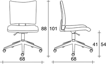 AVIAMID 3440 - Fabric office chair with castors with 5-Spoke base by TALIN - view 3