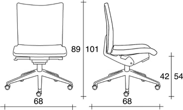 AVIAMID 3500 - Fabric office chair with castors with 5-Spoke base by TALIN - view 3