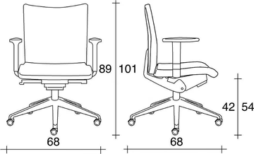 AVIAMID 3506 - Fabric office chair with castors with armrests with 5-Spoke base by TALIN - view 3