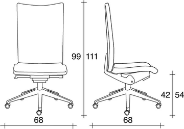 AVIAMID 3510 - Fabric office chair with castors with 5-Spoke base by TALIN - view 3