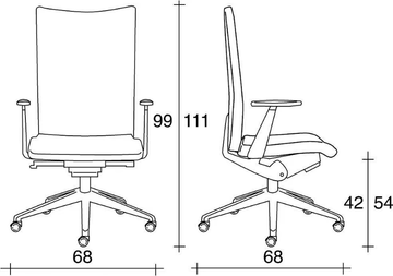 AVIAMID 3512 - Fabric office chair with castors with armrests with 5-Spoke base by TALIN - view 3