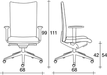 AVIAMID 3516 - Fabric office chair with castors with armrests with 5-Spoke base by TALIN - view 3