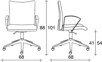 AVIAMID 3544 - Fabric office chair with castors with 5-Spoke base by TALIN - view 3