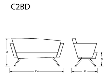 C2 BD - Fabric small sofa by TALIN - view 3