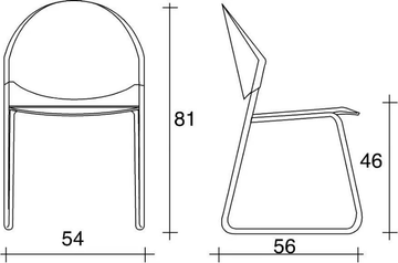 DELFI 080 - Sled base polypropylene reception chair by TALIN - view 3