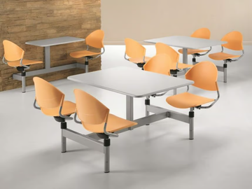 DELFI D800 - Rectangular plastic monoblock canteen table with integrated seats by TALIN - view 2