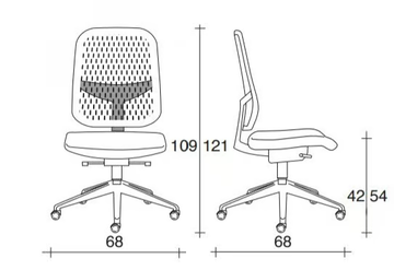 GEA 3822 - Swivel height-adjustable office chair with castors by TALIN - view 3
