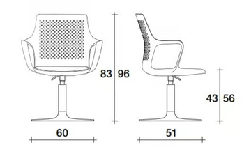 JOY 506 - Swivel Nylon® office chair with armrests by TALIN - view 3