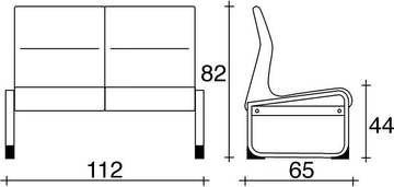 ONE 402 S - Fabric bench seating with back by TALIN - view 3
