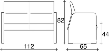 ONE 402 - Fabric bench seating with back by TALIN - view 3
