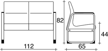 ONE 402 - Fabric bench seating with back by TALIN - view 3