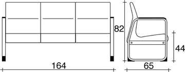 ONE 403 A - Fabric bench seating with back by TALIN - view 3