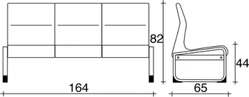 ONE 403 S - Fabric bench seating with back by TALIN - view 3
