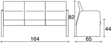 ONE 403 - Fabric bench seating with back by TALIN - view 3