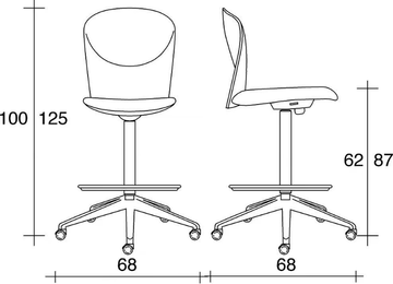 VULCAN 1325 - Fabric drafting stool with 5-Spoke base by TALIN - view 3