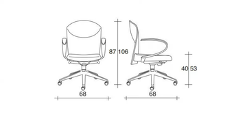 VULCAN 1442 Z - Fabric office chair with castors with armrests with 5-Spoke base by TALIN - view 3