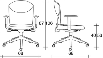 VULCAN 1447 Z - Fabric office chair with castors with armrests with 5-Spoke base by TALIN - view 3
